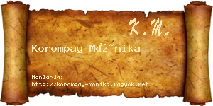 Korompay Mónika névjegykártya